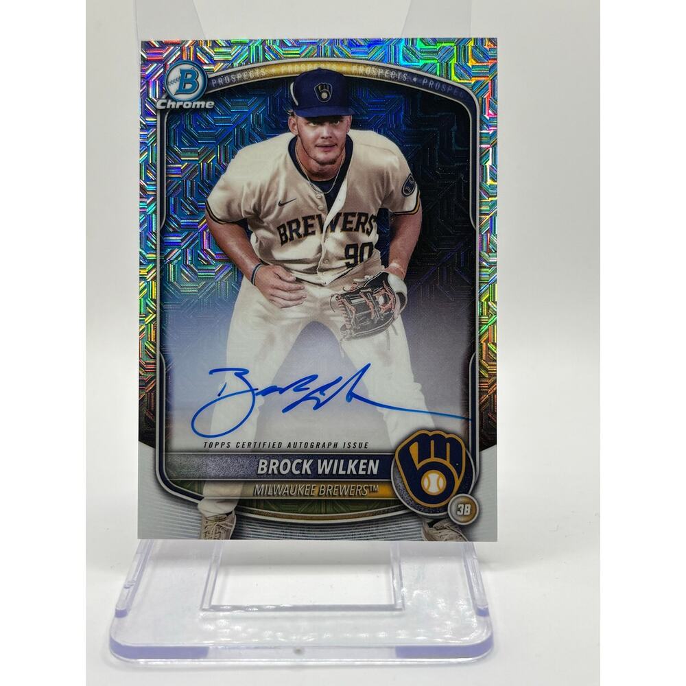 2025 Bowman Chrome Brock Wilken Mojo Refractor Auto Milwaukee Brewers